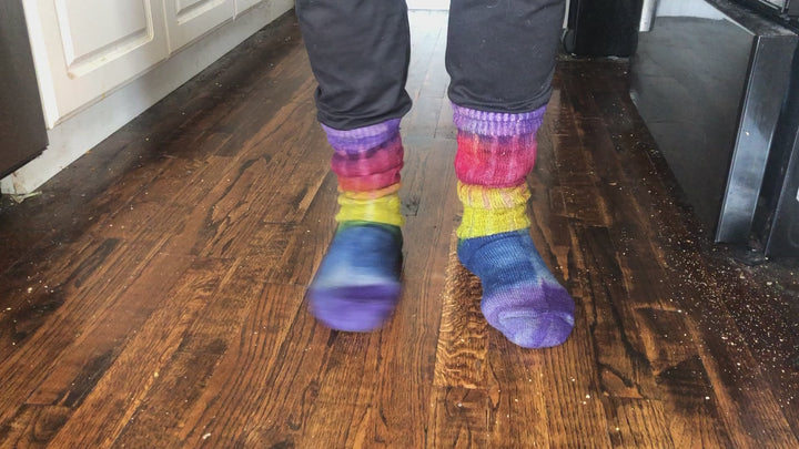Mary's Little Lambs Products Hand-dyed Harmony wool tie-dyed socks